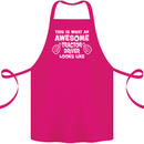 Awesome Tractor Driver Farmer Farming Cotton Apron 100% Organic Pink