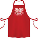 Awesome Tractor Driver Farmer Farming Cotton Apron 100% Organic Red