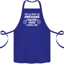 Awesome Tractor Driver Farmer Farming Cotton Apron 100% Organic Royal Blue