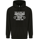 Awesome Tractor Driver Farmer Farming Mens 80% Cotton Hoodie Black