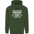 Awesome Tractor Driver Farmer Farming Mens 80% Cotton Hoodie Forest Green