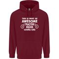 Awesome Tractor Driver Farmer Farming Mens 80% Cotton Hoodie Maroon