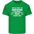 Awesome Tractor Driver Farmer Farming Mens Cotton T-Shirt Tee Top Irish Green