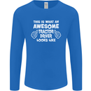 Awesome Tractor Driver Farmer Farming Mens Long Sleeve T-Shirt Royal Blue