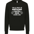 Awesome Tractor Driver Farmer Farming Mens Sweatshirt Jumper Black