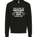 Awesome Tractor Driver Farmer Farming Mens Sweatshirt Jumper Black
