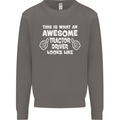 Awesome Tractor Driver Farmer Farming Mens Sweatshirt Jumper Charcoal