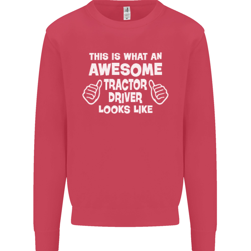 Awesome Tractor Driver Farmer Farming Mens Sweatshirt Jumper Heliconia
