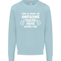 Awesome Tractor Driver Farmer Farming Mens Sweatshirt Jumper Light Blue