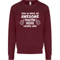Awesome Tractor Driver Farmer Farming Mens Sweatshirt Jumper Maroon