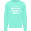 Awesome Tractor Driver Farmer Farming Mens Sweatshirt Jumper Peppermint