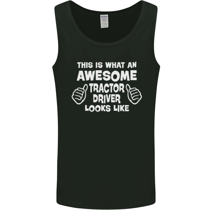 Awesome Tractor Driver Farmer Farming Mens Vest Tank Top Black