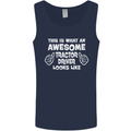 Awesome Tractor Driver Farmer Farming Mens Vest Tank Top Navy Blue
