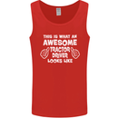 Awesome Tractor Driver Farmer Farming Mens Vest Tank Top Red