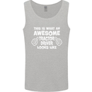 Awesome Tractor Driver Farmer Farming Mens Vest Tank Top Sports Grey
