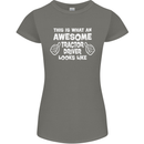 Awesome Tractor Driver Farmer Farming Womens Petite Cut T-Shirt Charcoal