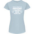 Awesome Tractor Driver Farmer Farming Womens Petite Cut T-Shirt Light Blue