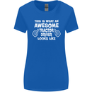 Awesome Tractor Driver Farmer Farming Womens Wider Cut T-Shirt Royal Blue