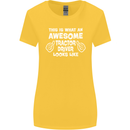 Awesome Tractor Driver Farmer Farming Womens Wider Cut T-Shirt Yellow