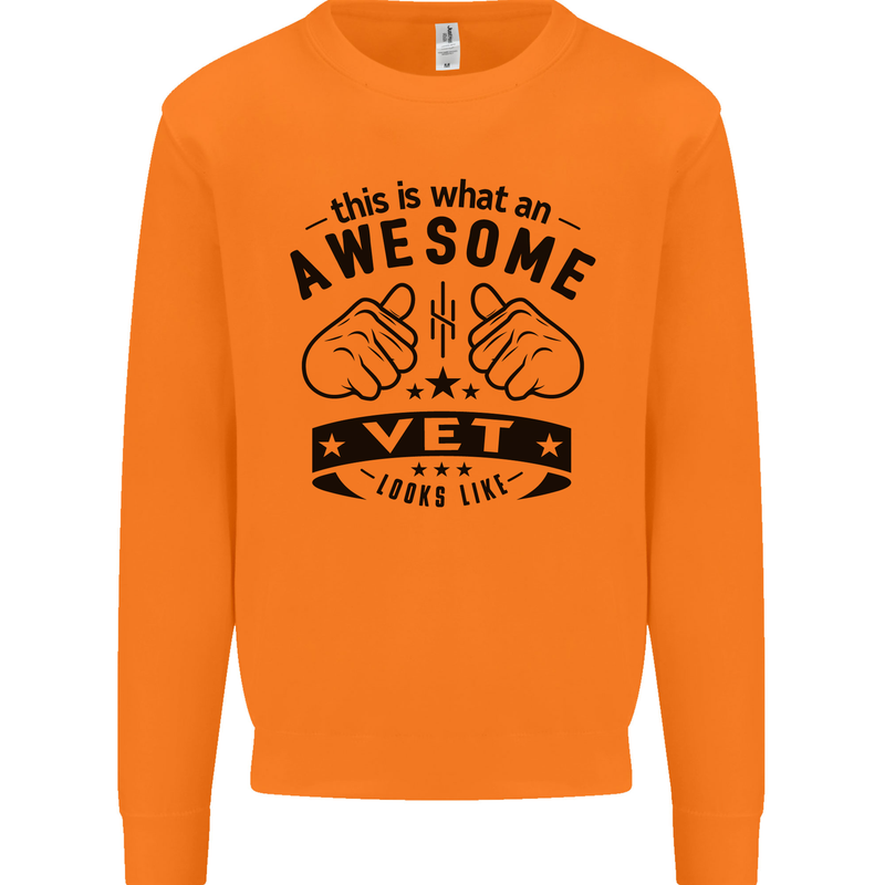 Awesome Vet Looks Like Veterinarian Mens Sweatshirt Jumper Orange