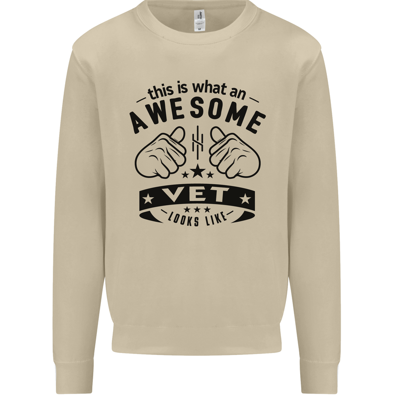 Awesome Vet Looks Like Veterinarian Mens Sweatshirt Jumper Sand