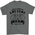 Awesome Vet Looks Like Veterinarian Mens T-Shirt 100% Cotton Charcoal