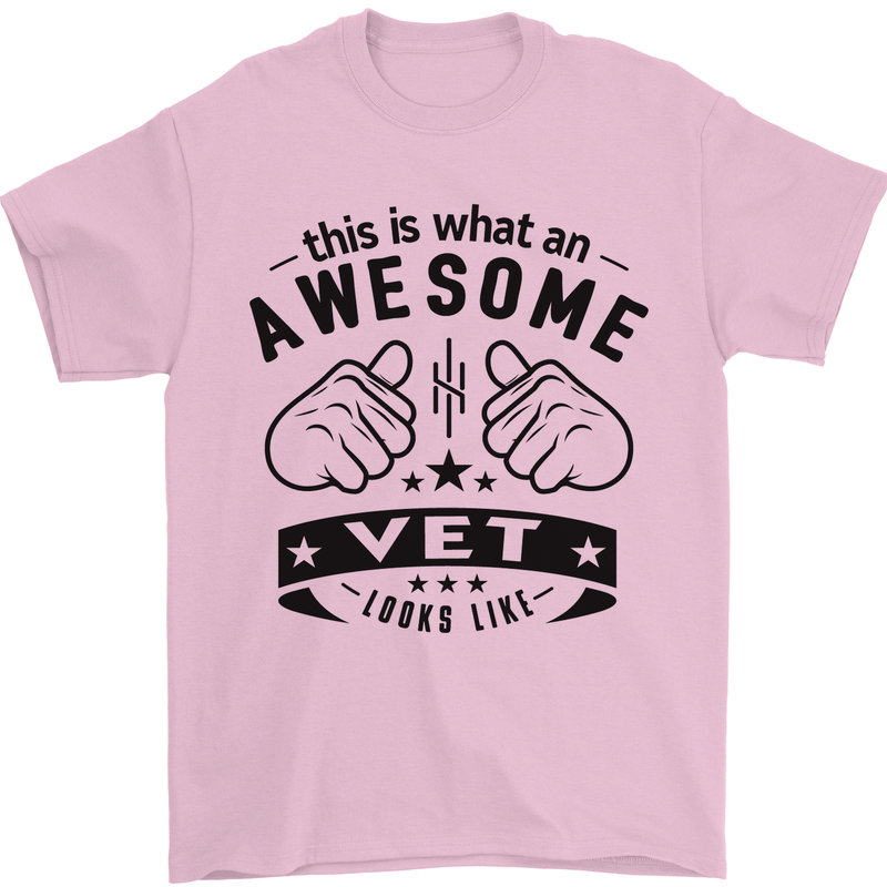 Awesome Vet Looks Like Veterinarian Mens T-Shirt 100% Cotton Light Pink