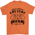 Awesome Vet Looks Like Veterinarian Mens T-Shirt 100% Cotton Orange