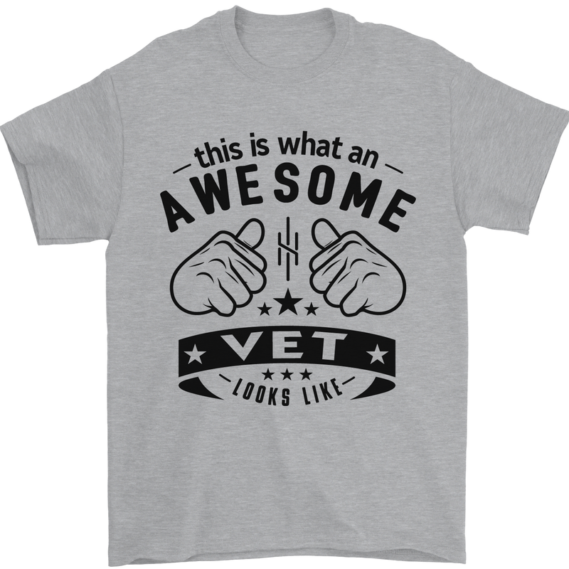Awesome Vet Looks Like Veterinarian Mens T-Shirt 100% Cotton Sports Grey