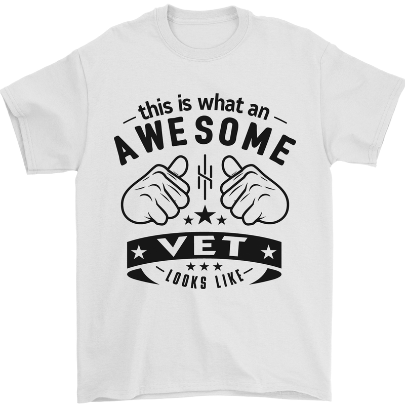 Awesome Vet Looks Like Veterinarian Mens T-Shirt 100% Cotton White