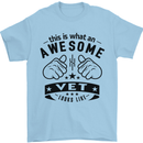 Awesome Vet Looks Like Veterinarian Mens T-Shirt Cotton Gildan Light Blue