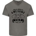 Awesome Vet Looks Like Veterinarian Mens V-Neck Cotton T-Shirt Charcoal