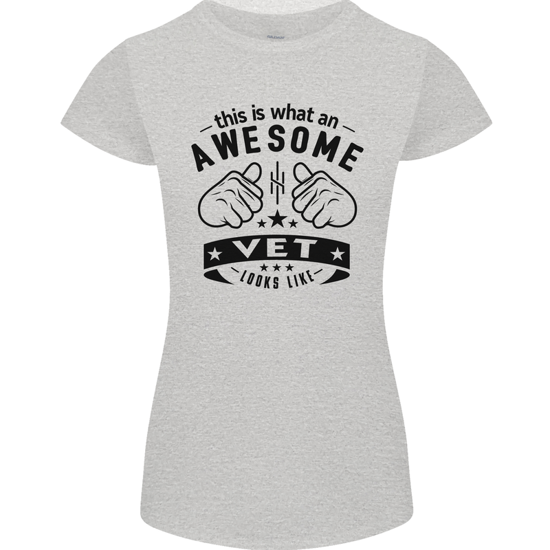 Awesome Vet Looks Like Veterinarian Womens Petite Cut T-Shirt Sports Grey