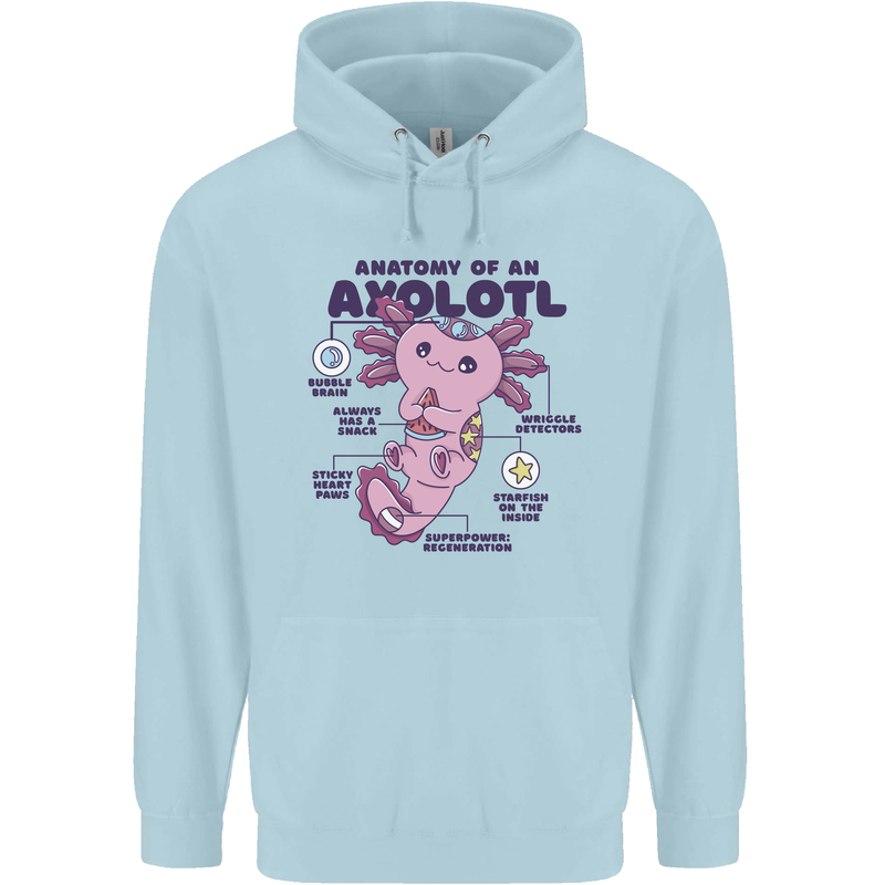 Axoloti Anatomy Childrens Kids Hoodie Light Blue