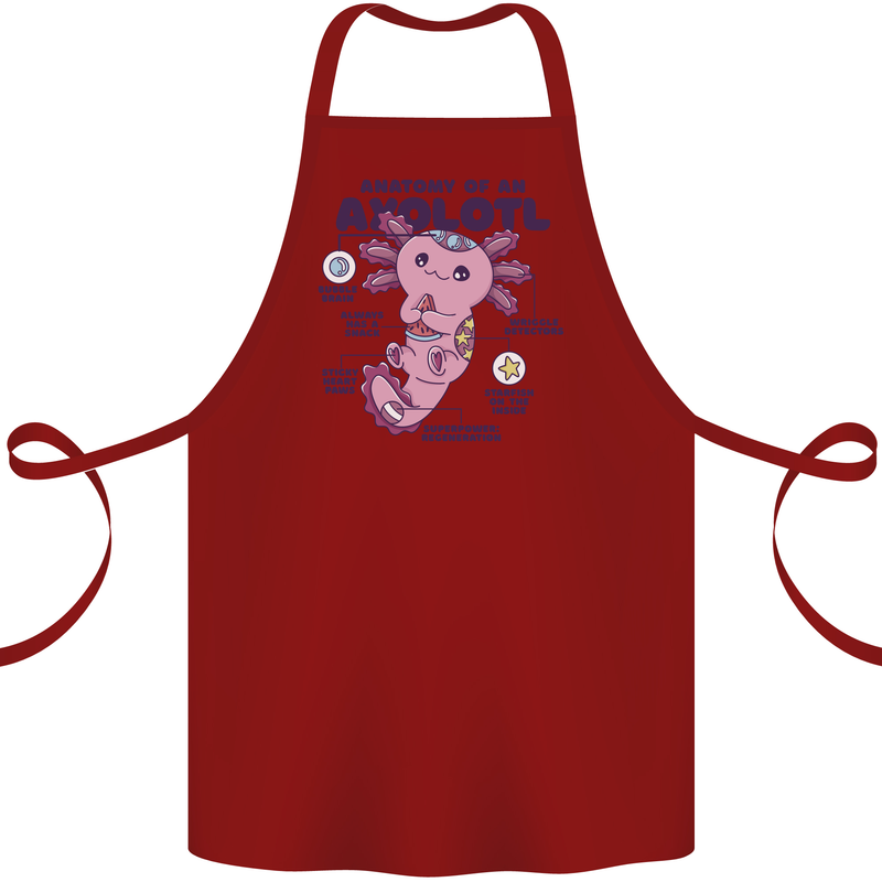 Axoloti Anatomy Cotton Apron 100% Organic Maroon