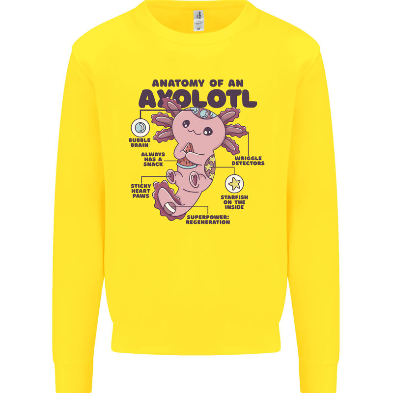Axoloti Anatomy Kids Sweatshirt Jumper Yellow