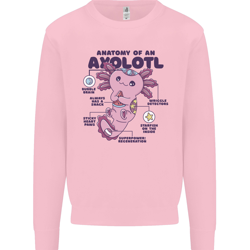 Axoloti Anatomy Mens Sweatshirt Jumper Light Pink