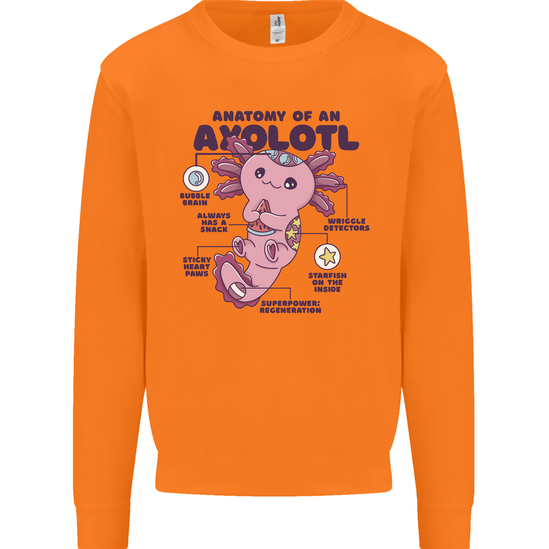Axoloti Anatomy Mens Sweatshirt Jumper Orange