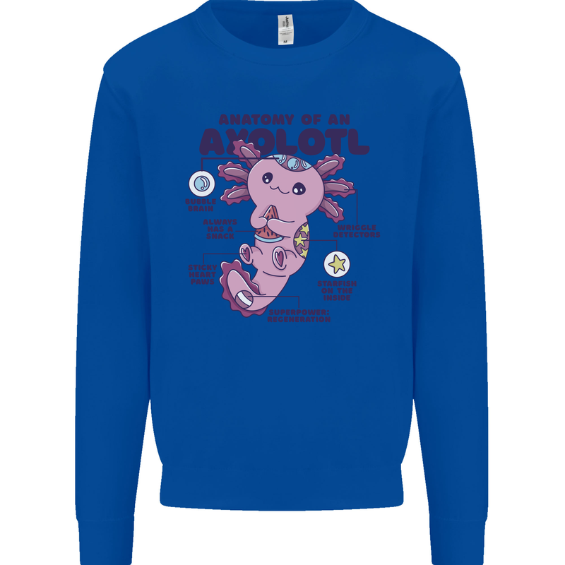 Axoloti Anatomy Mens Sweatshirt Jumper Royal Blue
