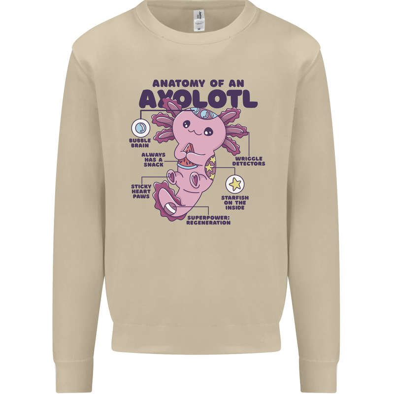 Axoloti Anatomy Mens Sweatshirt Jumper Sand