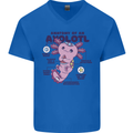 Axoloti Anatomy Mens V-Neck Cotton T-Shirt Royal Blue