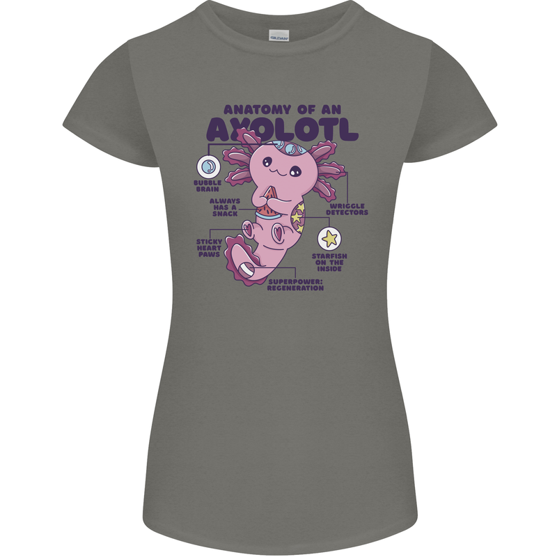 Axoloti Anatomy Womens Petite Cut T-Shirt Charcoal