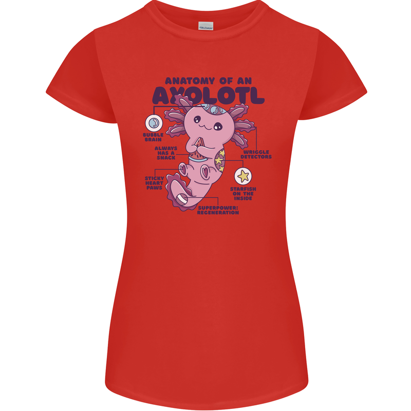 Axoloti Anatomy Womens Petite Cut T-Shirt Red