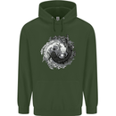 Axoloti Yin Yang Childrens Kids Hoodie Forest Green