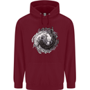 Axoloti Yin Yang Childrens Kids Hoodie Maroon