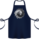 Axoloti Yin Yang Cotton Apron 100% Organic Navy Blue