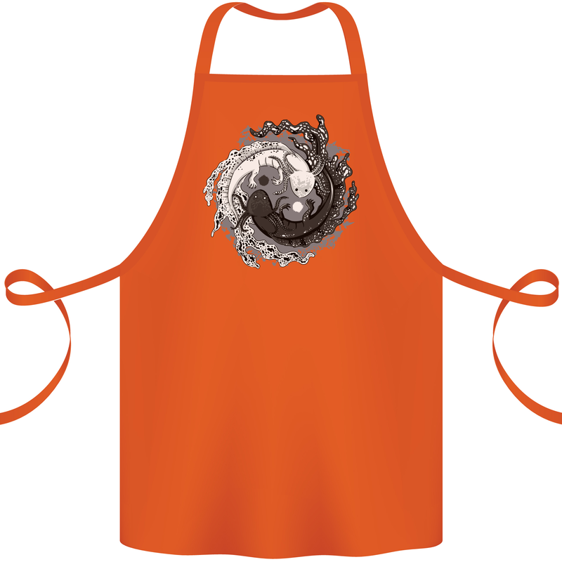 Axoloti Yin Yang Cotton Apron 100% Organic Orange