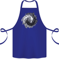 Axoloti Yin Yang Cotton Apron 100% Organic Royal Blue