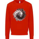 Axoloti Yin Yang Kids Sweatshirt Jumper Bright Red