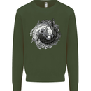 Axoloti Yin Yang Kids Sweatshirt Jumper Forest Green